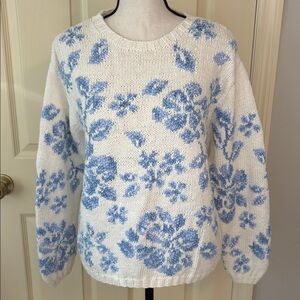 Vintage Liz Claiborne Linen Blend Floral Sweater